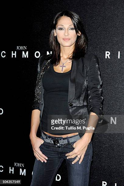 Anna Tatangelo attends the John Richmond Milan Fashion Week Womenswear S/S 2011 show on September 22, 2010 in Milan, Italy.