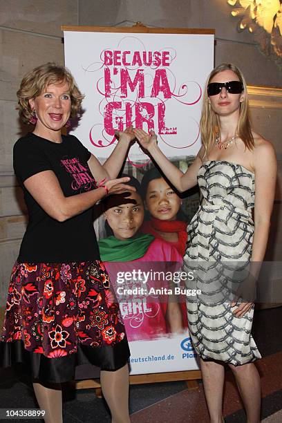 Actress Marion Kracht and singer Joana Zimmer attend the 'International Girls Day 2010', a Children's Fund event for girls in Third World countries,...