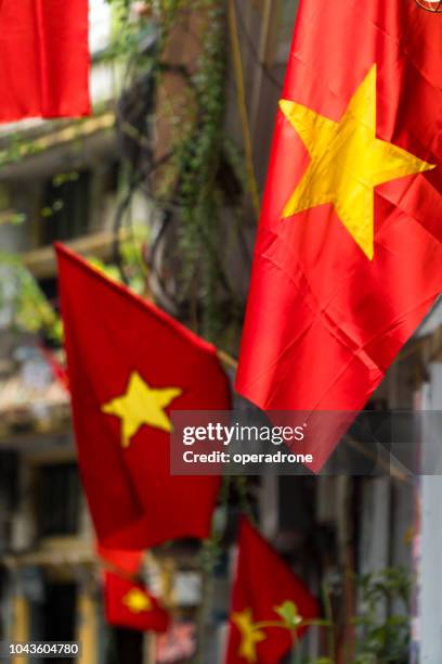 vietnam's flags - vietnamese flag stock pictures, royalty-free photos & images