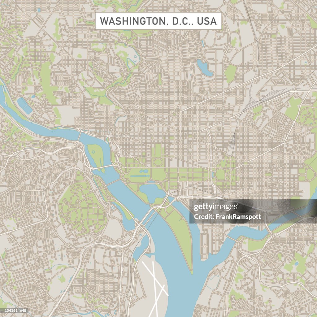 Mapa de calle de la ciudad de Washington D.C. Estados Unidos