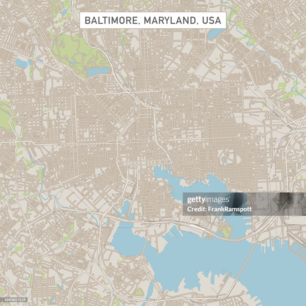 Baltimore Maryland USA Stadtstraße Karte