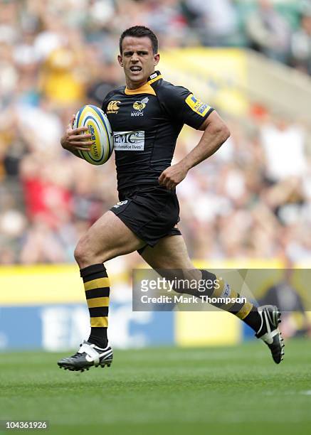 Nic Berry of Wasps in action during the AVIVA Premiership match between London Wasps and Harlequins at Twickenham Stadium on September 4, 2010 in...