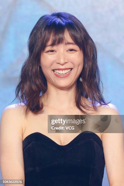 Actress Zhang Jingchu attends the premiere of director Felix Chong Man-Keung's film 'Project Gutenberg' on September 24, 2018 in Beijing, China.