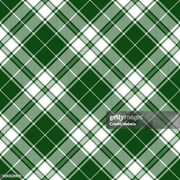 green scottish tartan plaid textile pattern - argyle sweater pattern stock illustrations