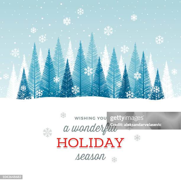 holiday background - winter trees stock illustrations