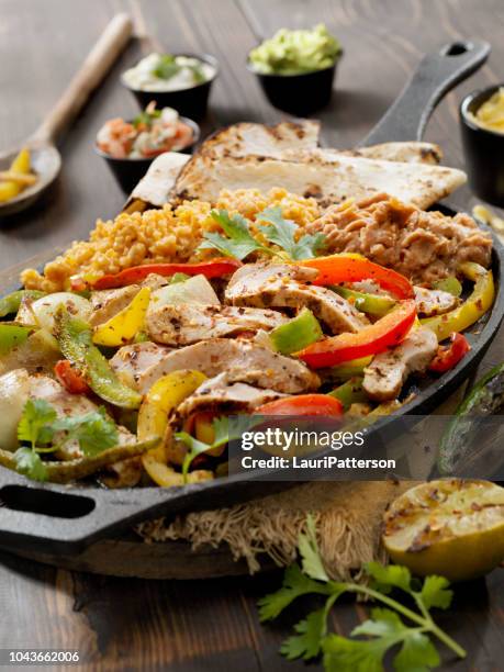 Grillad Kyckling Fajita Tallrik, Bildbanksbilder