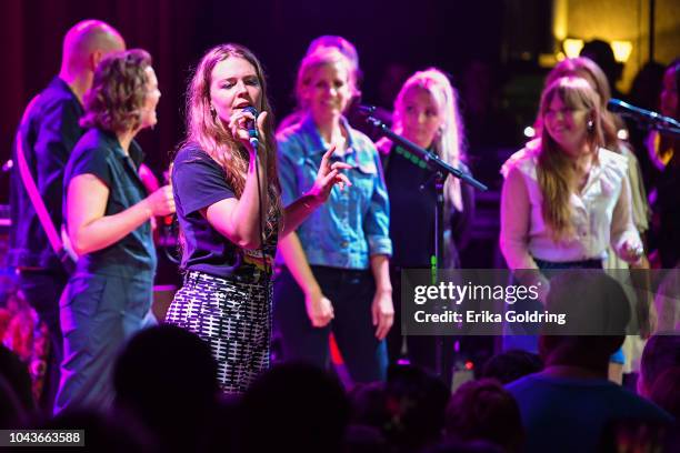 Brandi Carlile, Maggie Rogers, Katie Herzig, Savannah Conley and Courtney Marie Andrews perform at City Winery Nashville on September 23, 2018 in...