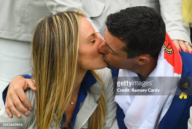 Paris , France - 30 September 2018; Rory McIlroy of Europe and his wife Erica celebrate after winning the Ryder Cup following the Ryder Cup 2018...