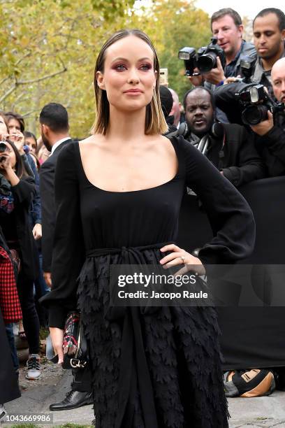 Olivia Wilde is seen arriving at Valentino fashion show during Paris Fashion Week Womenswear Spring/Summer 2019 on September 30, 2018 in Paris,...