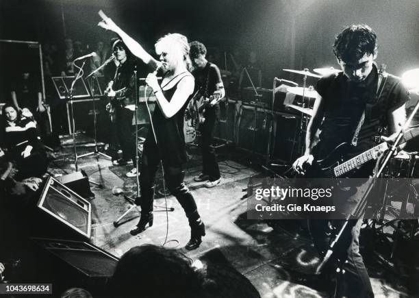 Debbie Harry, Chris Stein, Gary Valentine, Frank Infante, Blondie, Paradiso, Amsterdam, Netherlands, 19th November 1977.