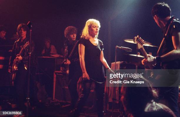 Debbie Harry, Chris Stein, Gary Valentine, Frank Infante, Jimmy Destri, Blondie, Paradiso, Amsterdam, Netherlands, 19th November 1977.