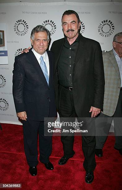 Chief Executive Officer of CBS Corporation Les Moonves and Actor Tom Selleck attend the "Blue Bloods" screening at The Paley Center for Media on...