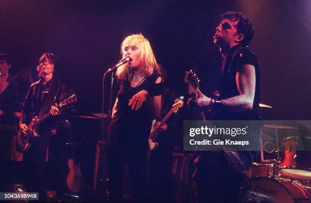 Debbie Harry, Chris Stein, Frank Infante, Jimmy Destri, Blondie, Paradiso, Amsterdam, Netherlands, 19th November 1977.