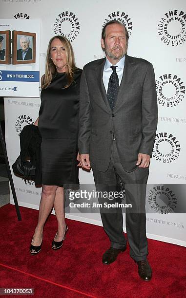 Executive Producers Robin Green and Mitchell Burgess attend the "Blue Bloods" screening at The Paley Center for Media on September 22, 2010 in New...