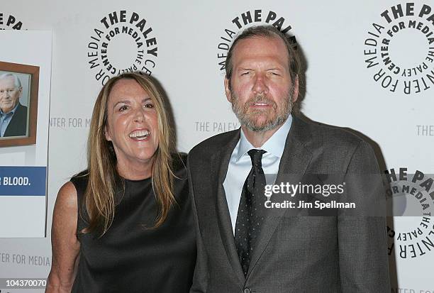 Executive Producers Robin Green and Mitchell Burgess attend the "Blue Bloods" screening at The Paley Center for Media on September 22, 2010 in New...