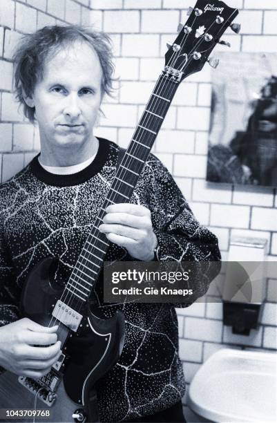 Portrait of Robby Krieger, Night of the Guitar, Vooruit, Ghent, Belgium, 6th April 1989.