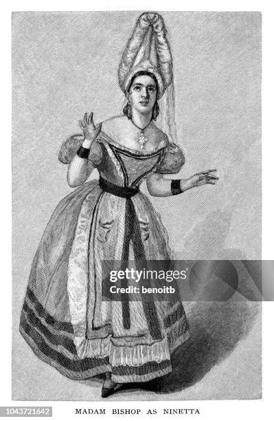 anna bishop - opera singer stock illustrations