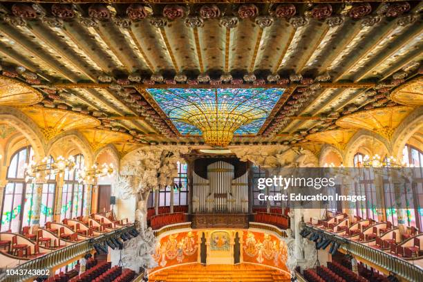 Barcelona in Catalonia, Spain Palace of Catalan Music, Palau de la Musica Catalana.