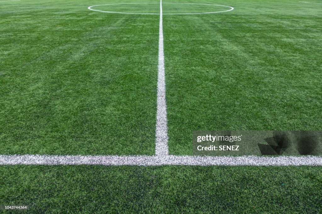 Painted Lines On Soccer Field