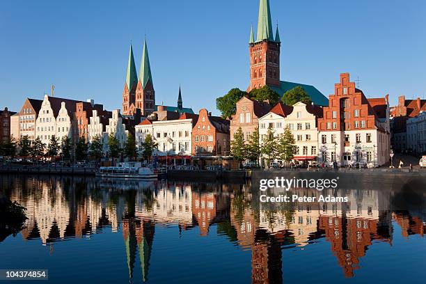 lubeck old town & river trave, germany - lübeck stock-fotos und bilder