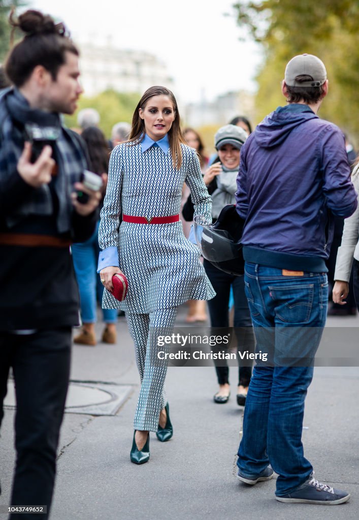 Olivia Palermo is seen outside Valentino seen during Paris Fashion ...
