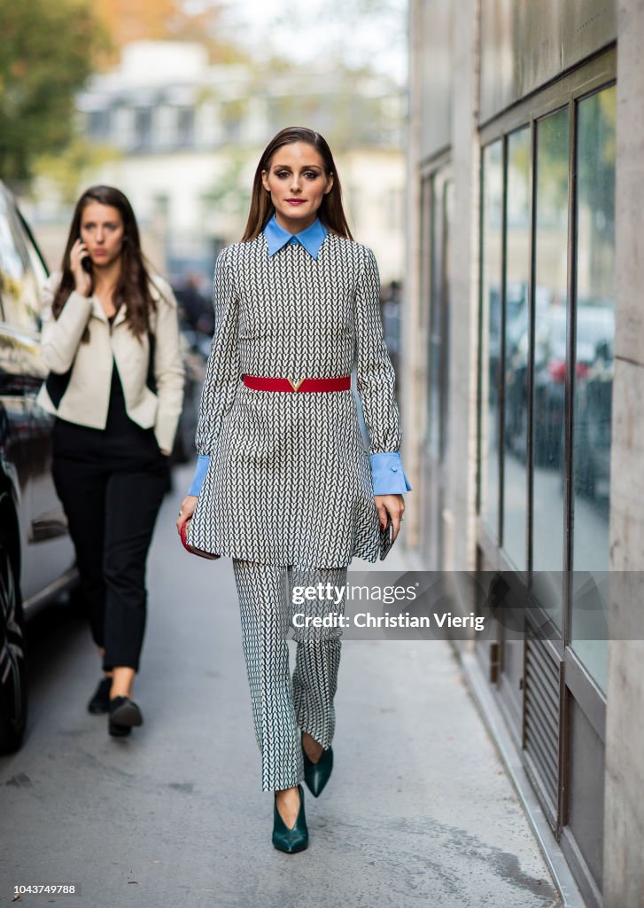 Olivia Palermo is seen outside Valentino seen during Paris Fashion ...
