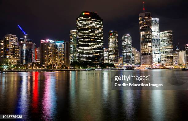 Brisbane city skyline after dark Queensland Australia.