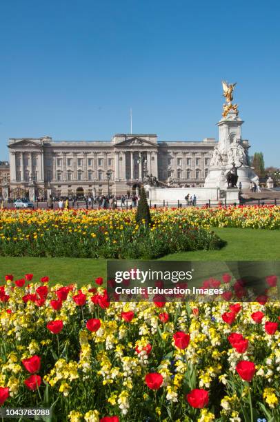 Buckingham palace in the Spring time London England.
