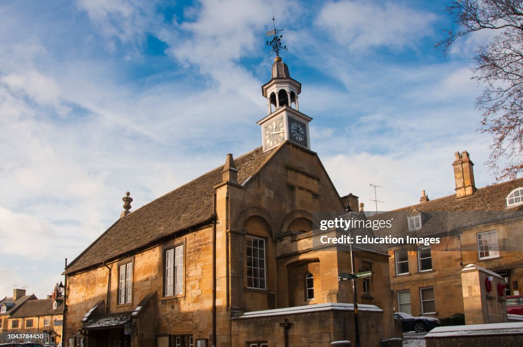 Clock tower, Town Hall, High Street, Chipping Campden, Cotswolds, Gloucestershire, England
