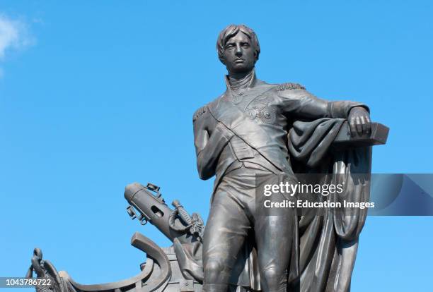 Bronze statue of Horatio Nelson in the Bullring, Birmingham, Great Britain, 2010.