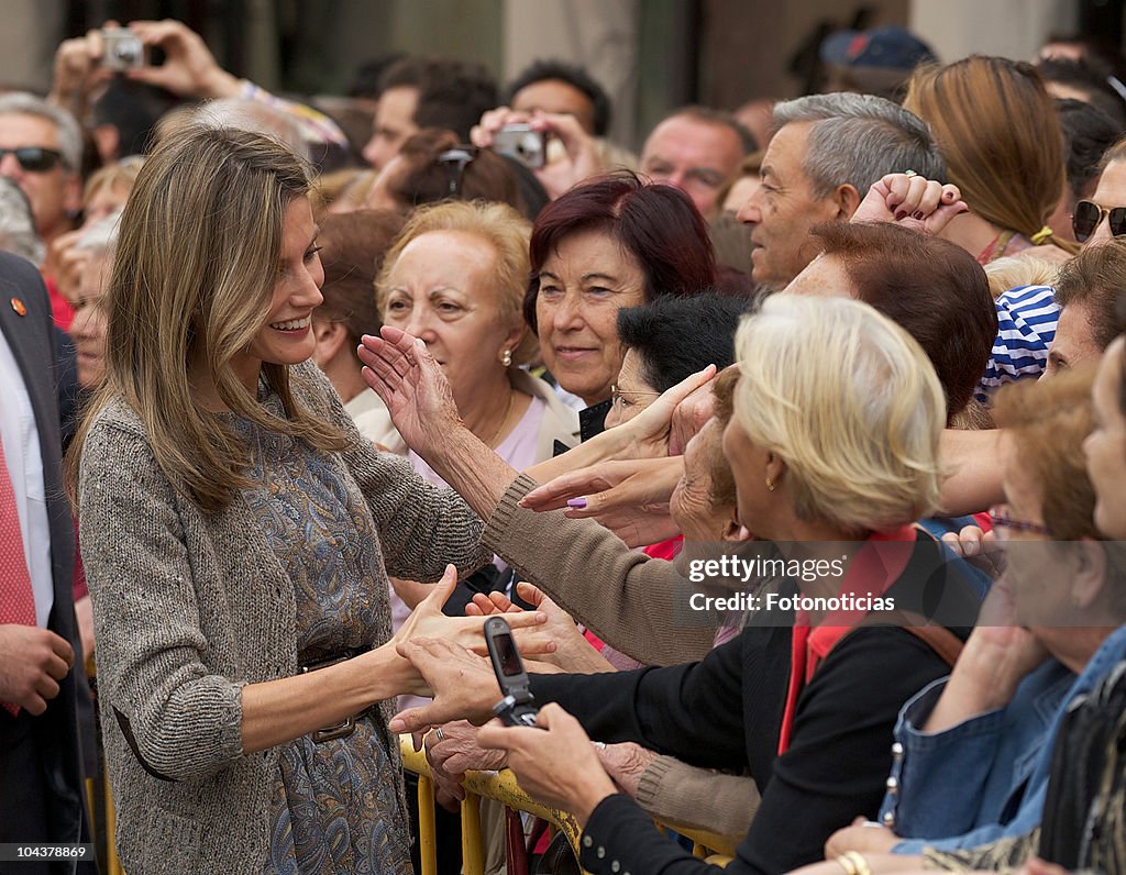 Prince Felipe and Princess Letizia Attend Exhibition Opening in Leon