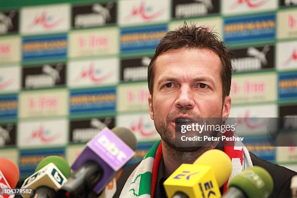 Lothar Matthaeus attends a press conference to present him as new head coach of Bulgaria National football team on September 23, 2010 in Sofia,...