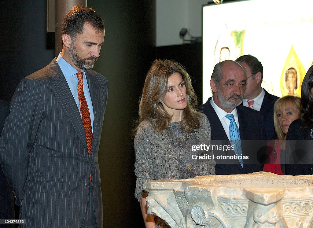 Prince Felipe and Princess Letizia Attend Exhibition Opening in Leon