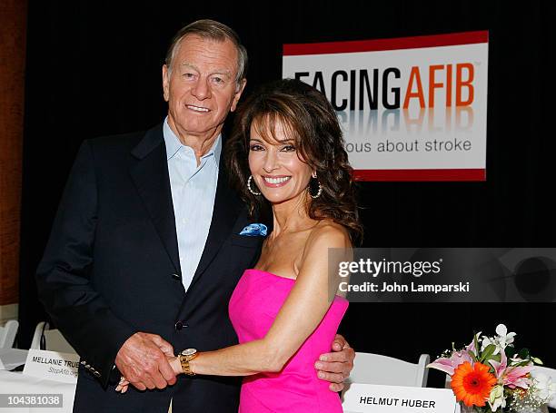 Helmut Huber and Susan Lucci attends the Facing AFib press conference at Pulse Restaurant on September 23, 2010 in New York City.