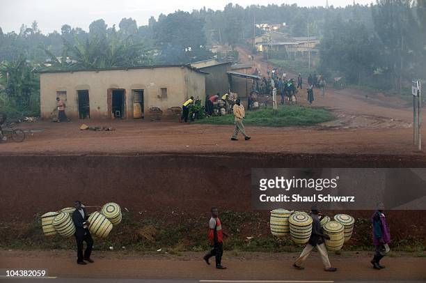 Daily life from Nyanza Memorial Site, April 18, 2008 in Gitarama Province, Rwanda. At the start of the genocide in April 1994, over 2,000 Tutsis took...