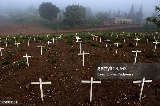 Nyanza Memorial Site April 18, 2008 in Murambi, Rwanda. At the start of the genocide in April 1994, over 2,000 Tutsis took refuge in the ETO school...