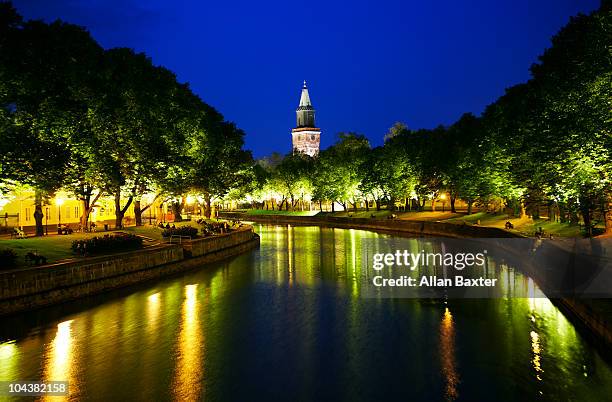 river and cathedral - turku stock-fotos und bilder