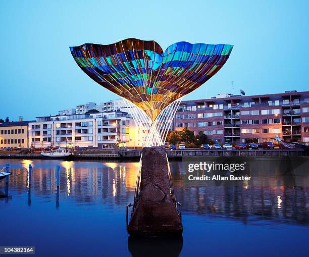 fountain sculpture in turku - turku finland stock pictures, royalty-free photos & images