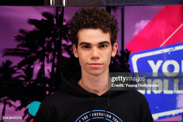 September 24: Cameron Boyce visits the Young Hollywood Studio on September 24, 2018 in Los Angeles, California.