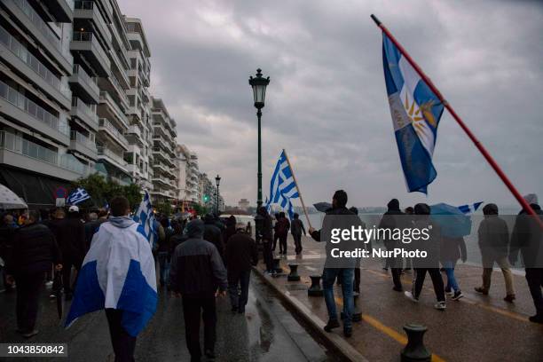 Protest against FYROM name change takes place in Thessaloniki city, capital of Macedonia province in Greece as same time people in FYROM head to the...