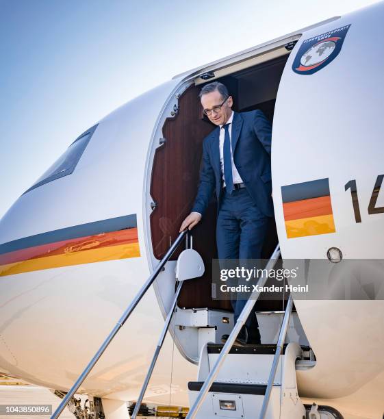 German Minister of Foreign Affairs Heiko Maas arrives in Bologna, Italy on September 30, 2018.