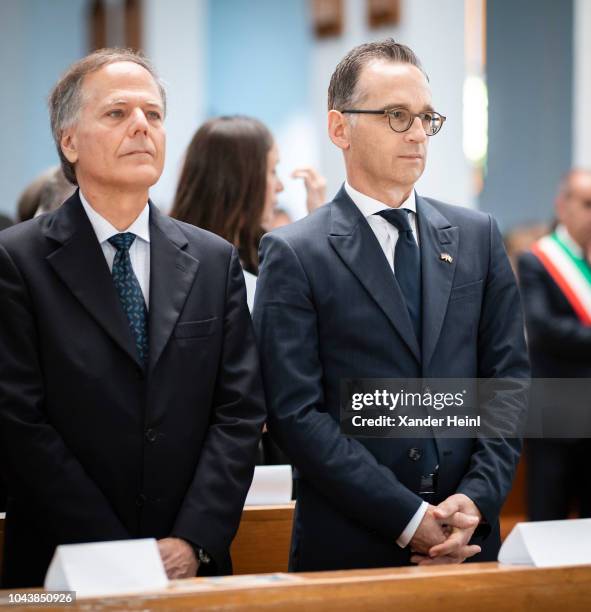 German Minister of Foreign Affairs Heiko Maas and the Italian Minister of Foreign Affairs, Enzo Moavero Milanesi, at a holy mass for the victims of...