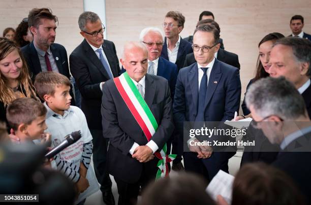 German Minister of Foreign Affairs Heiko Maas visits a documentation center for the victims of the Nazi-Fascist massacres carried out in the Monte...