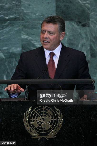 King Abdullah II Bin Al Hussein, Head of State of the Hashemite Kingdom of Jordan addresses the 65th session of the General Assembly at the United...