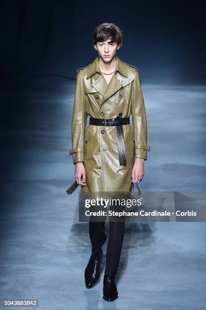 Model walks the runway during the Givenchy show as part of the Paris Fashion Week Womenswear Spring/Summer 2019 on September 30, 2018 in Paris,...