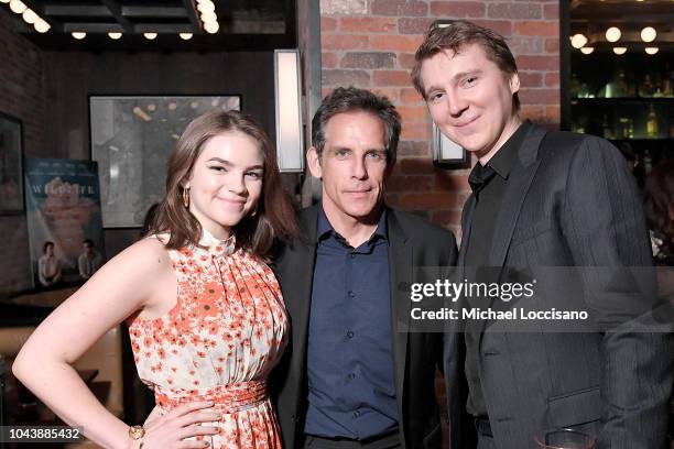 Ella Olivia Stiller, her father, actor Ben Stiller, and director Paul Dano attend the after party for "Wildlife" during the 56th New York Film...