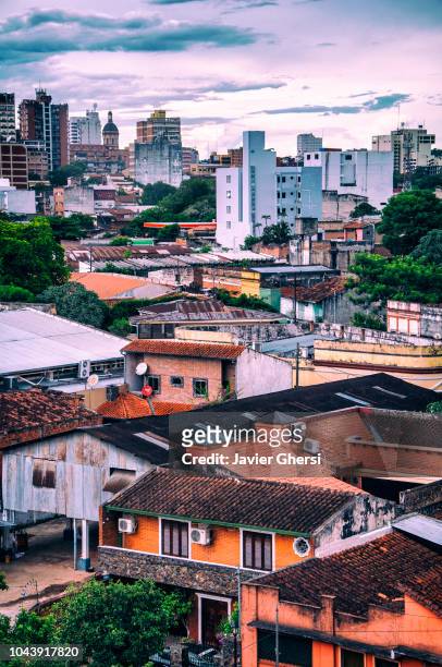panoramic view of the city and its houses, in asunción, paraguay. - paraguay - fotografias e filmes do acervo