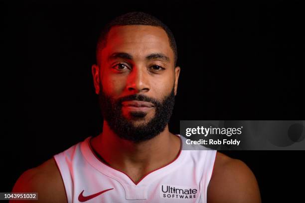 Media day portrait of Wayne Ellington of the Miami Heat on September 24, 2018 in Miami, Florida. NOTE TO USER: User expressly acknowledges and agrees...