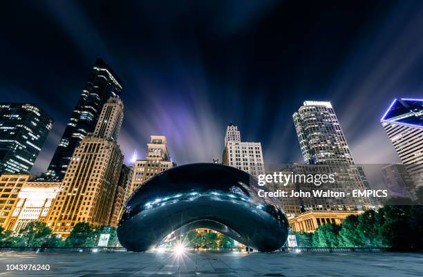 The Anish Kapoor designed sculpture Cloud Gate. Nicknamed The Bean in Millennium Park, Chicago Buildings and Landmarks - Chicago .