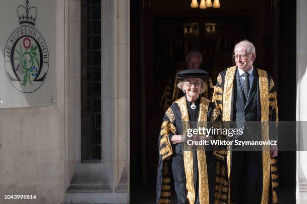 President of the Supreme Court Baroness Hale of Richmond leaves the court building ahead of the annual service marking the beginning of the new legal...